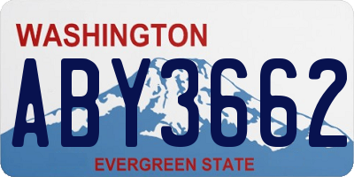 WA license plate ABY3662