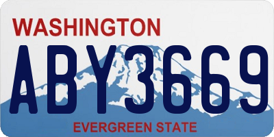WA license plate ABY3669