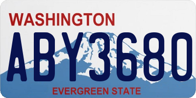 WA license plate ABY3680