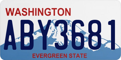 WA license plate ABY3681
