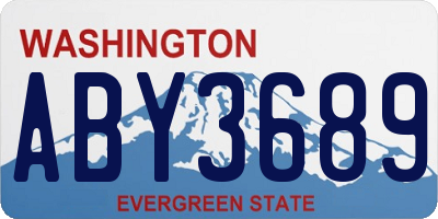 WA license plate ABY3689