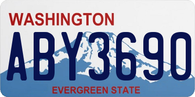 WA license plate ABY3690