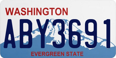 WA license plate ABY3691