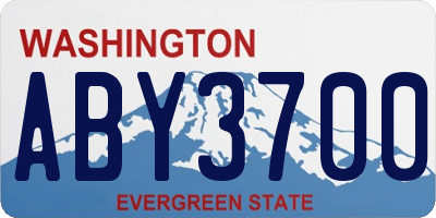 WA license plate ABY3700