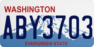 WA license plate ABY3703