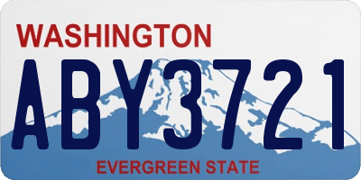 WA license plate ABY3721