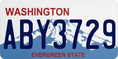 WA license plate ABY3729