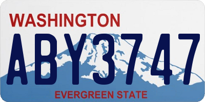WA license plate ABY3747