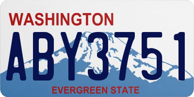 WA license plate ABY3751
