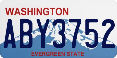 WA license plate ABY3752