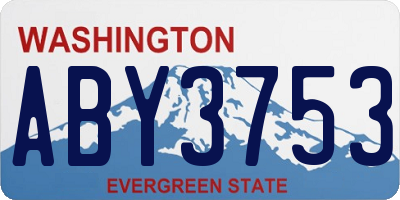 WA license plate ABY3753