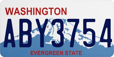 WA license plate ABY3754