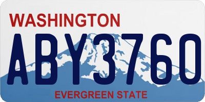 WA license plate ABY3760