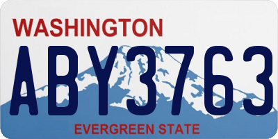 WA license plate ABY3763