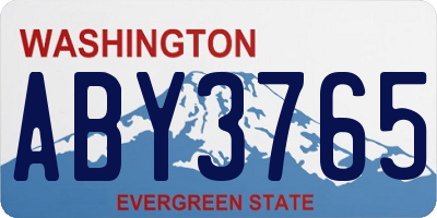 WA license plate ABY3765