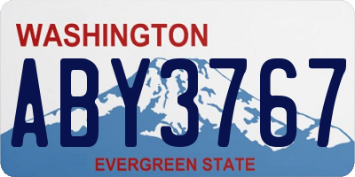 WA license plate ABY3767