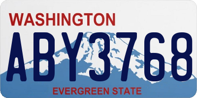 WA license plate ABY3768