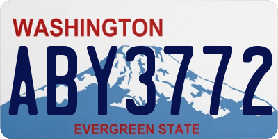 WA license plate ABY3772