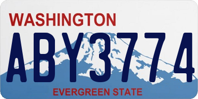 WA license plate ABY3774