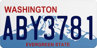 WA license plate ABY3781