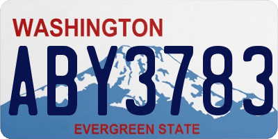 WA license plate ABY3783