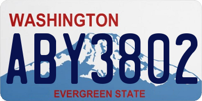 WA license plate ABY3802