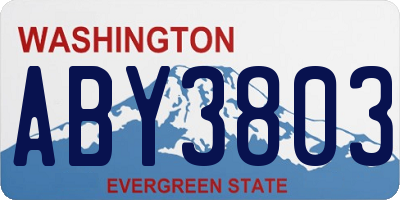 WA license plate ABY3803