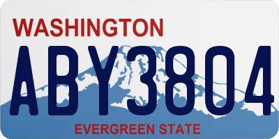 WA license plate ABY3804