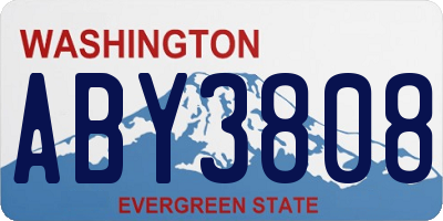 WA license plate ABY3808
