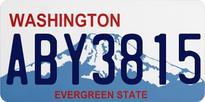 WA license plate ABY3815