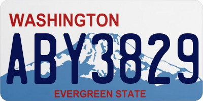 WA license plate ABY3829