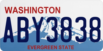 WA license plate ABY3838