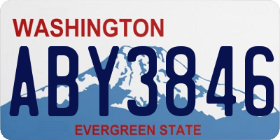 WA license plate ABY3846