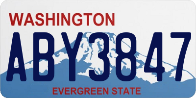 WA license plate ABY3847