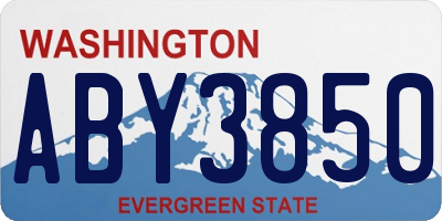 WA license plate ABY3850
