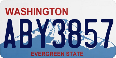 WA license plate ABY3857