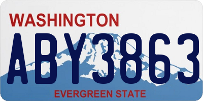 WA license plate ABY3863