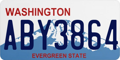 WA license plate ABY3864