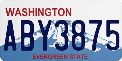 WA license plate ABY3875