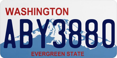 WA license plate ABY3880