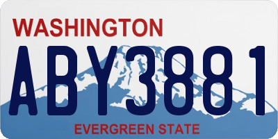 WA license plate ABY3881