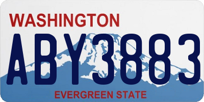 WA license plate ABY3883