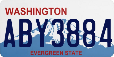 WA license plate ABY3884