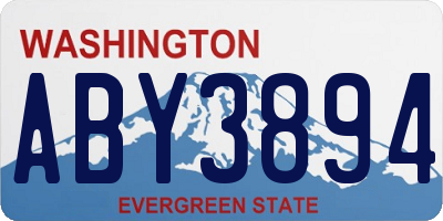 WA license plate ABY3894