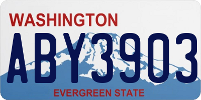 WA license plate ABY3903