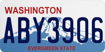 WA license plate ABY3906