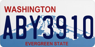 WA license plate ABY3910