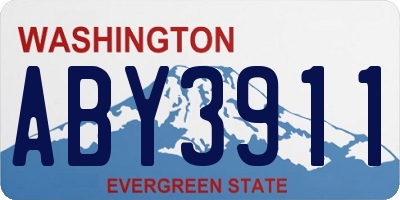 WA license plate ABY3911