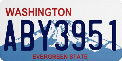WA license plate ABY3951