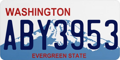 WA license plate ABY3953
